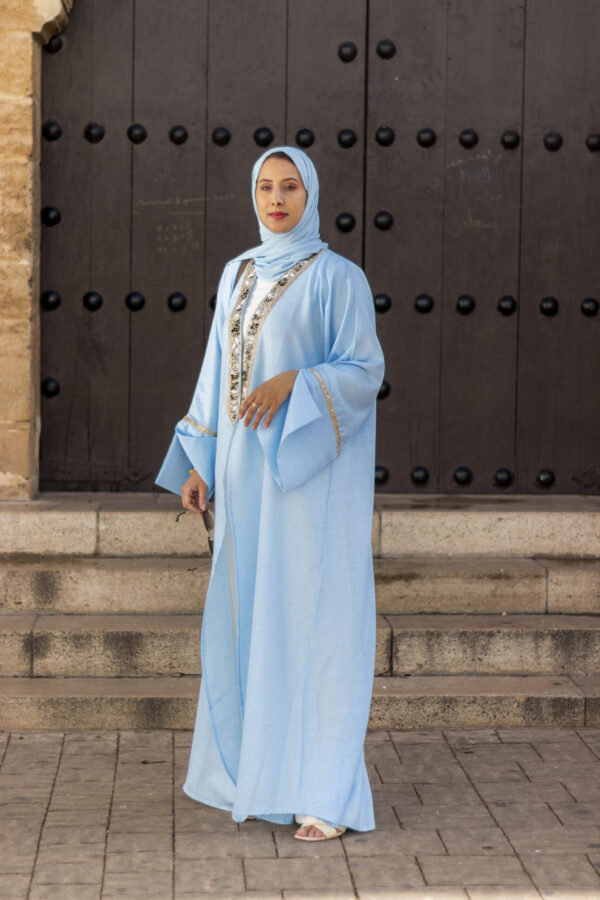 Abaya avec Châle Azur Boréal